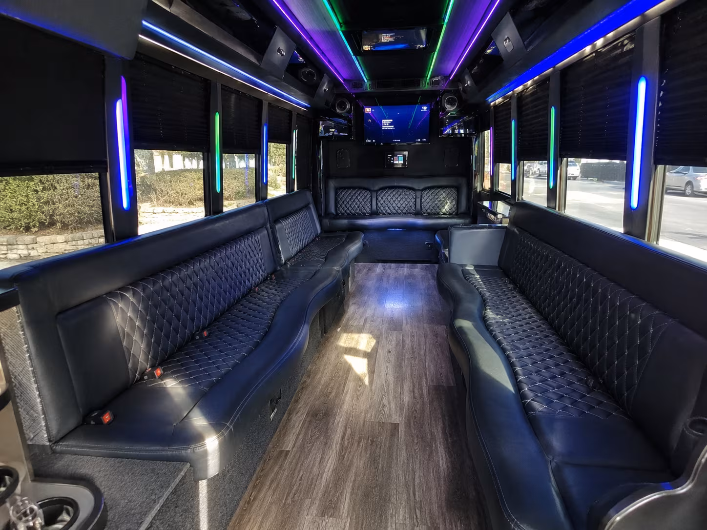greenville 15 passenger party bus interior