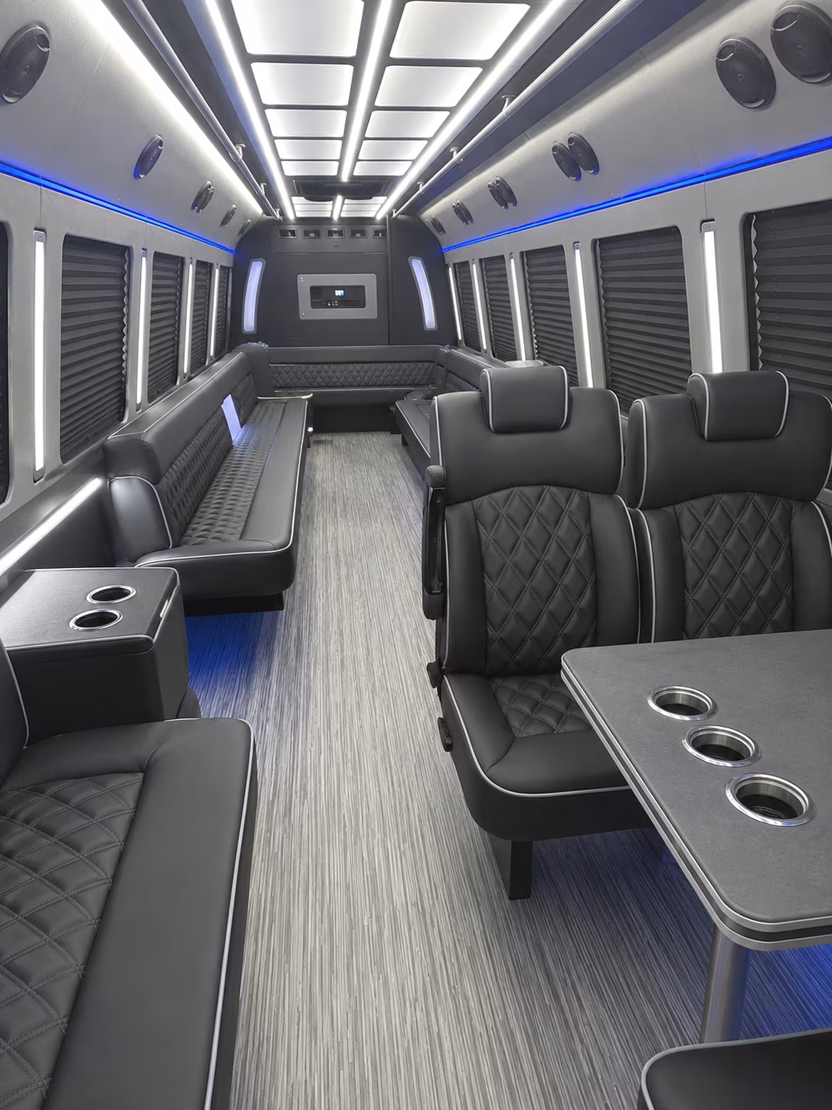 greenville 25 passenger party bus inside