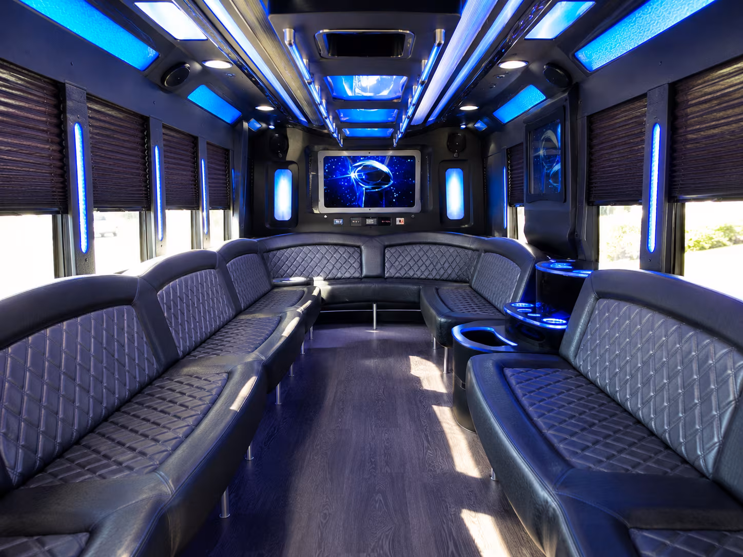 greenville 28 passenger party bus inside