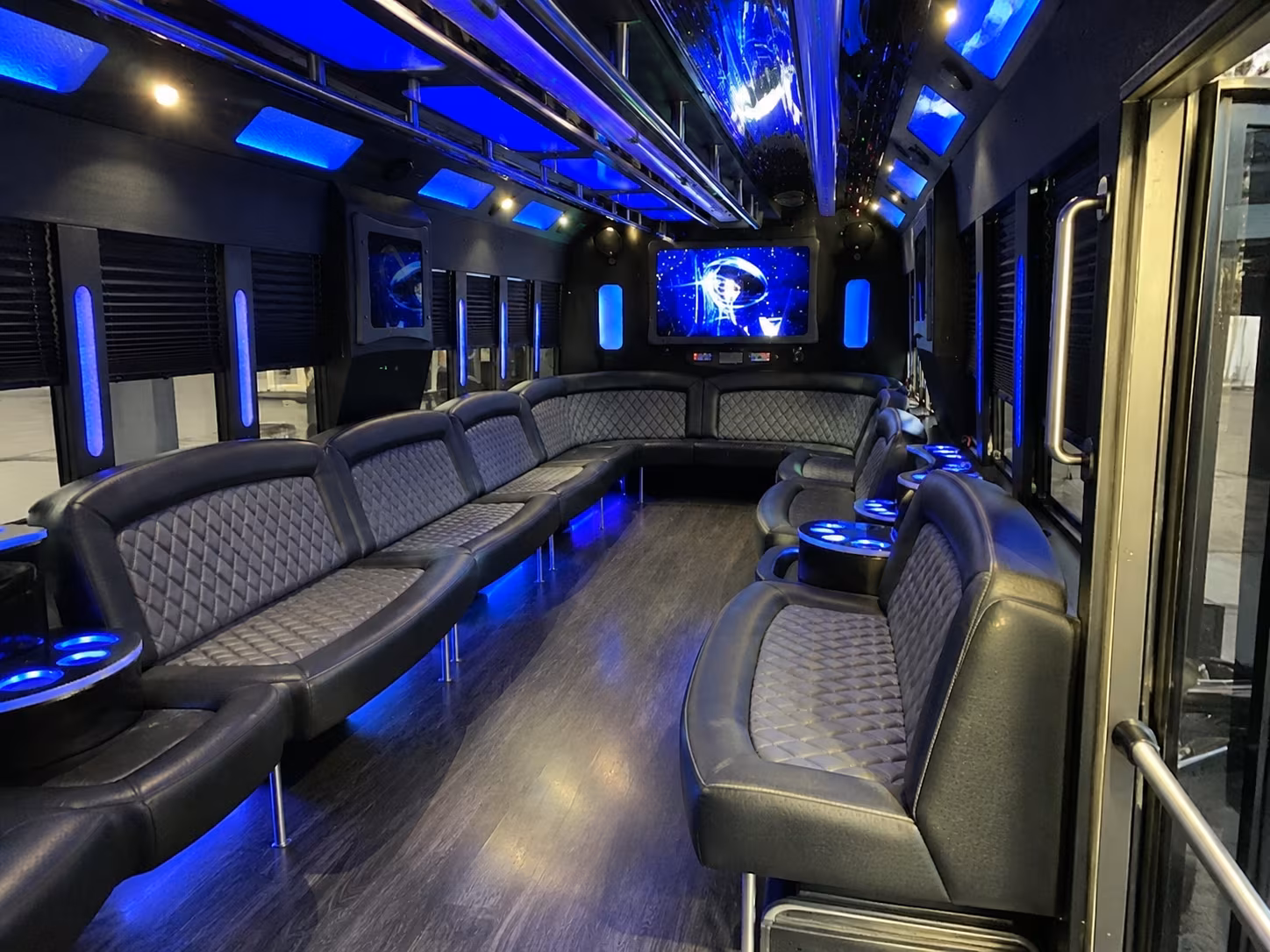greenville 28 passenger party bus interior