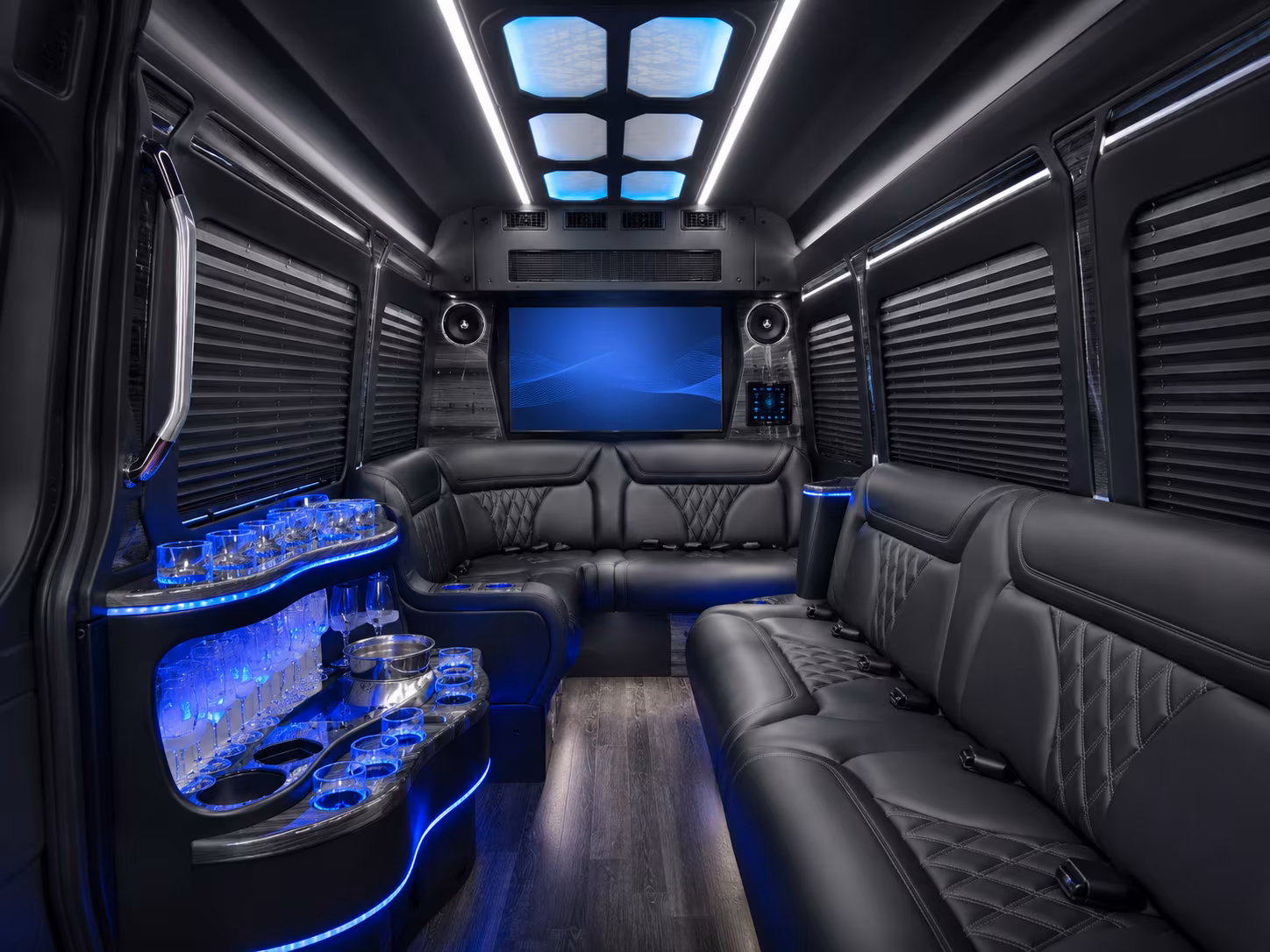 greenville 30 passenger party bus inside
