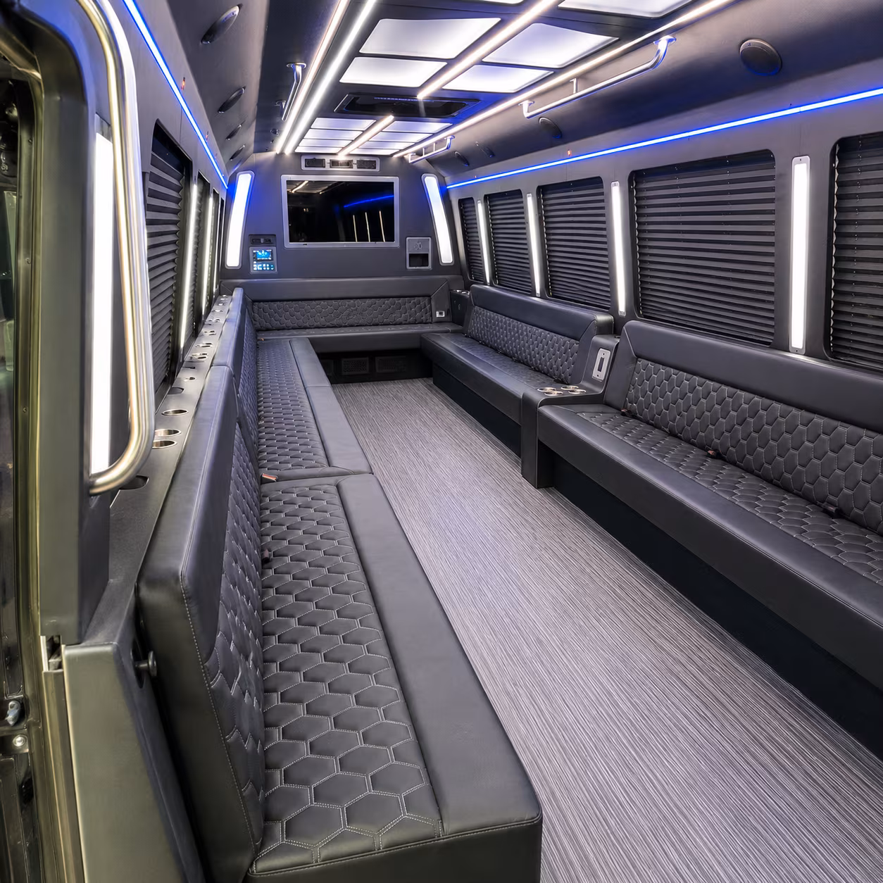 greenville 40 passenger party bus interior
