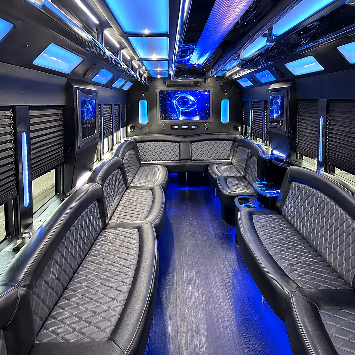 greenville 50 passenger party bus interior